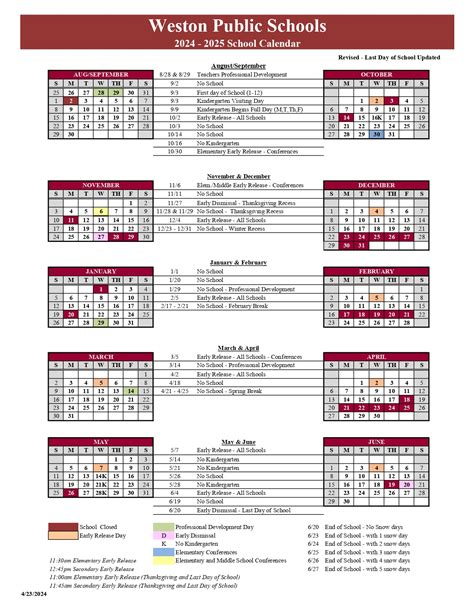 Weston Ct Public Schools Calendar