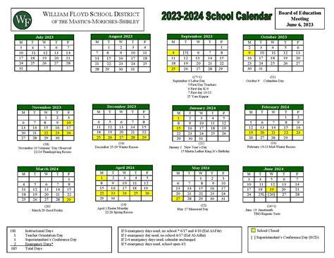 Wfsd Calendar 24 25