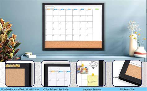 Whiteboard Calendar With Cork Board