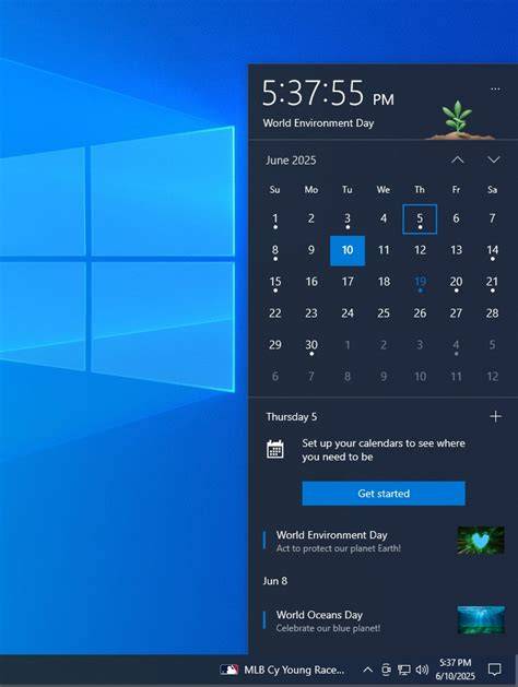 Windows Show Calendar In Taskbar