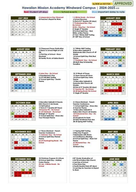 Windward School Calendar
