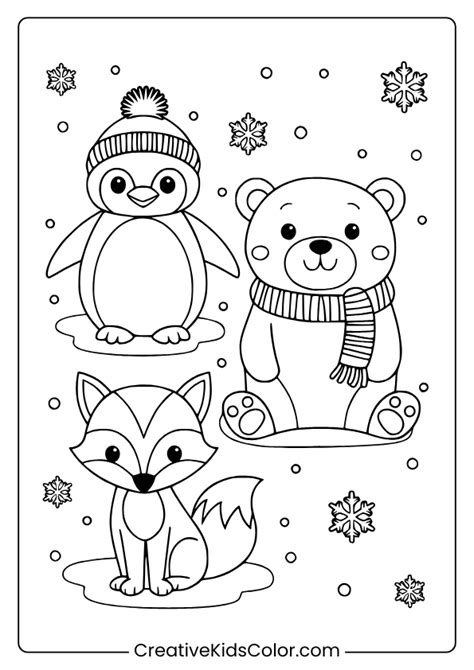 Winter Animal Coloring Pages