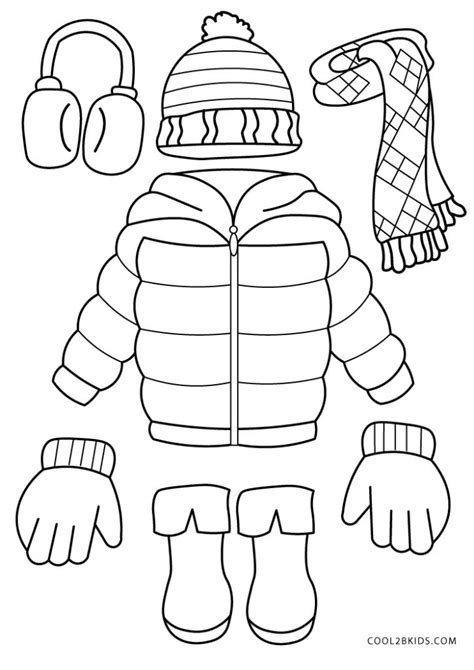 Winter Clothes Coloring Pages
