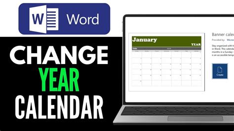 Word Calendar Template Change Year