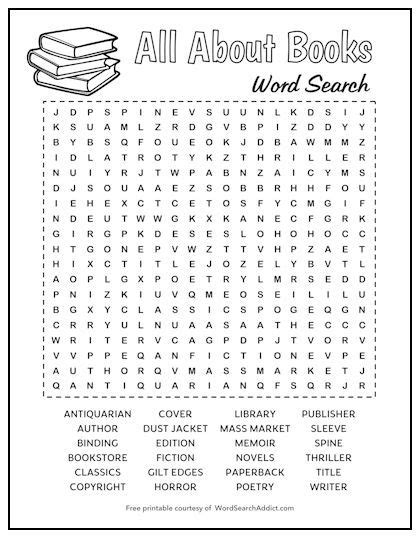 Word Search Book Printable