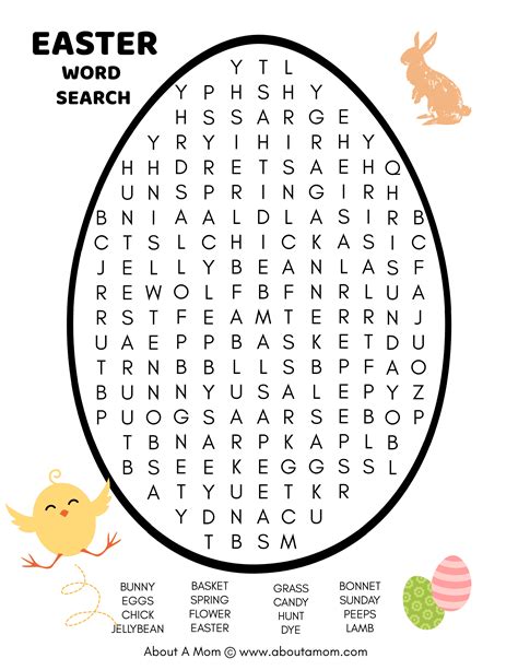 Word Search Easter Printable