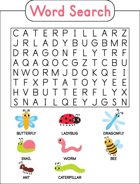 Word Search For Preschoolers Printable