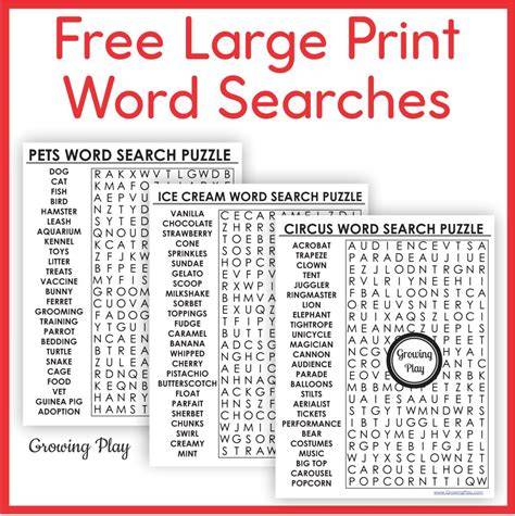Word Search Puzzles Free Printable