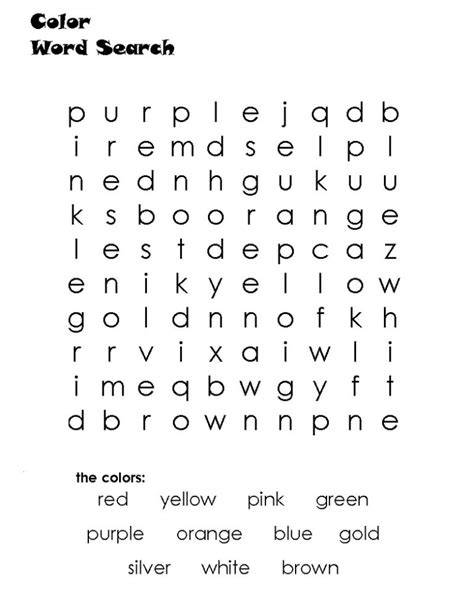 Wordsearch For Kindergarten Printable