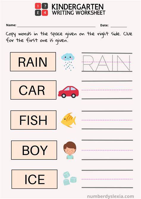 Worksheet For Kindergarten Printable
