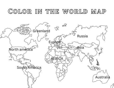 World Map Coloring Page
