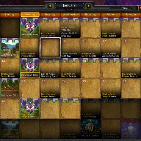 Wow Classic Anniversary Calendar