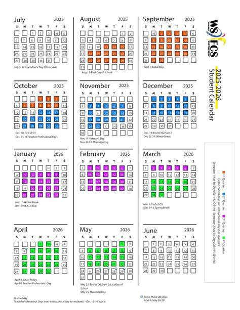 Wsfc Schools Calendar