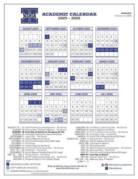 Xenia City Schools Calendar