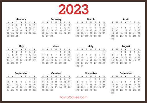 Yearly Calendar 2023