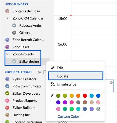 Zoho App Calendar Zoho Projects